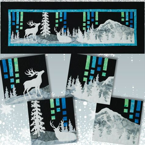 Solstice Art, Laser Cut Fabric, Fusible Applique, Fabric Cards, Fabric Kit, Winter Quilts, Quilt Designs, Gift Kit, Winter Solstice