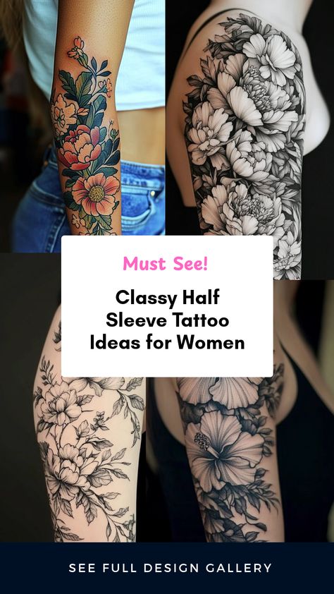 Explore classy half sleeve tattoo ideas perfect for women. This pin showcases various elegant and sophisticated designs, ideal for arm placement. Discover inspiring tattoo options that combine femininity with artistic expression. Perfect for those seeking stylish and meaningful ink. Sleeve Tattoo Ideas For Women, Half Sleeve Tattoos For Women, Half Sleeve Tattoo Ideas, Hourglass Tattoo, Tattoos For Women Half Sleeve, Aztec Tattoo, Sleeve Tattoo Ideas, Half Sleeve Tattoos, Cool Sleeves