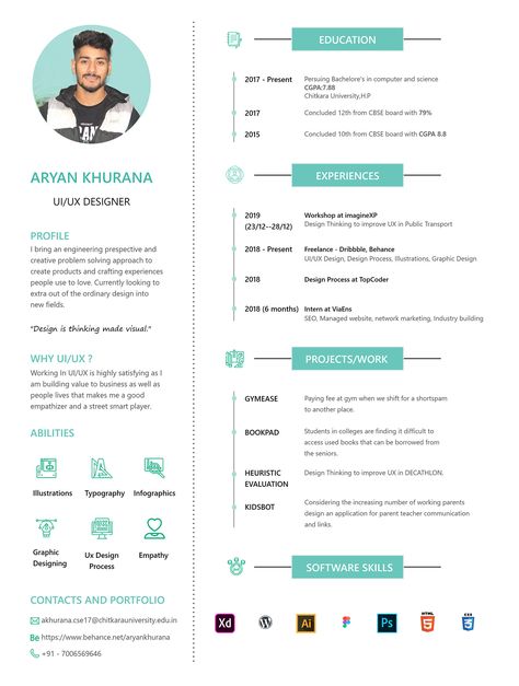 Ux Cv Design, Ux Designer Resume Creative, Ux Resume Design, Resume Design Creative Professional, Ux Design Resume, Cv Ideas Professional Cv, Graphic Designer Cv Ideas, Ui Ux Designer Resume, Ux Resume