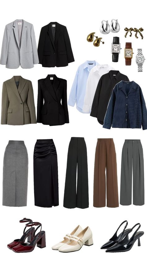 formal outfit inspos, pointed heels, women in suits, office outfits, office siren, blazers #aesthetic #fashion #formalwear #outfitinspo #womeninbusiness wardrobecapsule Stylish Job Interview Outfit, Smart Suit Women, Corporate Attire Women Aesthetic, Hr Attire Work Outfits, Woman Architect Outfit, Office Dress Aesthetic, Female Banker Outfit, Business Core Outfits For Women, Lady Lawyer Outfits