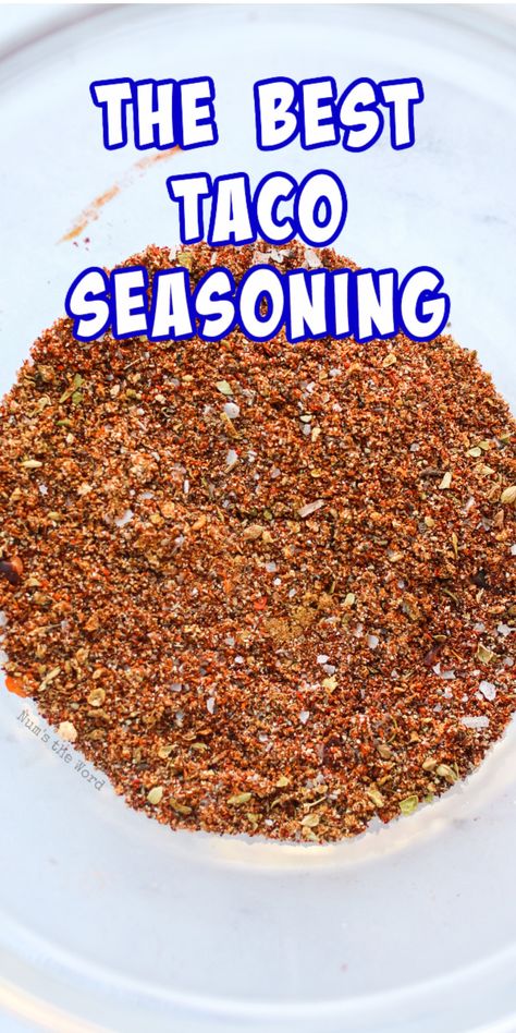 If you have 5 minutes and a few seasonings, you can create your own delicious Homemade Taco Seasoning! Gluten free and oh so tasty, you'll never want to buy it again! #seasoning #taco #tacoseasoning #homemade #diy #diyseasoning #homemadetacoseasoning #recipe #numstheword #spices #easyrecipe The Best Taco Seasoning, Taco Seasoning Recipe Homemade, Taco Spice Recipe, Mexican Taco Seasoning Recipe, How To Make Taco Seasoning Easy, Authentic Taco Seasoning Recipe, Quick Taco Seasoning, Joanna Gaines Taco Seasoning, Spices Recipes Homemade