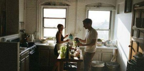 Why Couples Who Cook Together Are Way Happier AND Healthier | YourTango Kinfolk Table, The Kinfolk Table, Couple Cooking, Little Kitchen, Cabin Fever, Cooking Together, Small Moments, Design Living Room, Simple Life