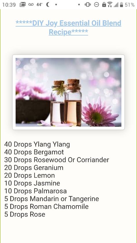 DIY Joy essential oil blend Men Scents, Young Living Joy, Joy Essential Oil, Eo Blends, Essential Oil Perfumes Recipes, Roller Blends, Doterra Diffuser, Homemade Perfume, Diy Joy