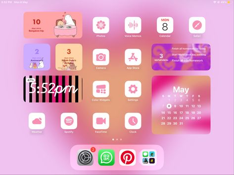 Pink ipad aesthetic..Aps used: Bears Countdown and Colour widgets. Wallpapers made with procreate Colour Widgets, Pink Ipad Aesthetic, Countdown Widget, Pink Ipad, Ipad Aesthetic, Bears, Ipad, Wallpapers, Pink