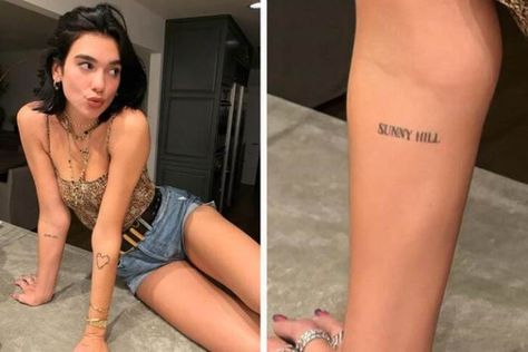 Dua Lipa Tattoo, Special Tattoos, Tony Bennett, Hand Tattoos For Women, Leg Tattoos Women, Dad Tattoos, Thigh Tattoos Women, Paris Jackson, Lip Tattoos