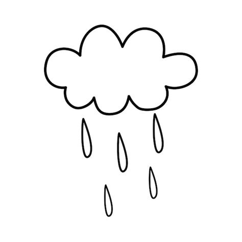 Vector cloud with rain doodle icon vecto... | Premium Vector #Freepik #vector #cloud-doodle #cartoon-line #sketch #doodle-illustration Rain Doodle, Cloud Doodle, Cloud With Rain, Book Doodles, Doodle Cartoon, Doodle Icon, Rain Cloud, Cloud Drawing, Rain Clouds