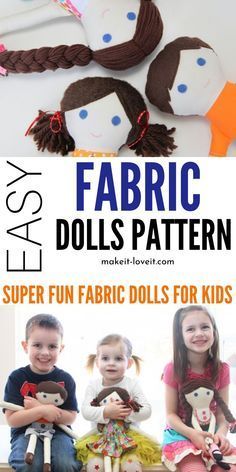 Fabric Doll Patterns, Diy Doll Pattern, Diy Rag Dolls, Patterns For Kids, Doll Making Patterns, Fabric Doll Pattern, Doll Patterns Free, Simple Fabric, Sock Dolls