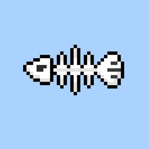 Ferret Pixel Art, Ocean Pixel Art, Shark Pixel Art, Pixel Fish, Fish Pixel Art, Easy Pixel Art, 8bit Art, Deep Sea Creatures, Pix Art