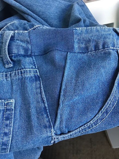 How To Make Jeans Waist Bigger {Sewing Alteration} How To Take Out Jeans Waist, How To Increase Waist Size Of Pants, How To Make The Waist Bigger On Jeans, How To Make Jeans Bigger, Make Jeans Bigger Waist, How To Make Jeans Bigger In The Waist, Altering Pants, Sewing Denim, How To Make Jeans