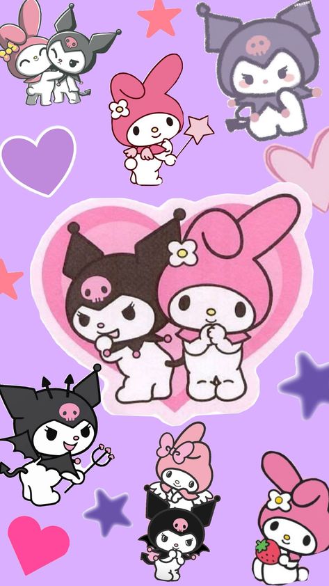 #sanrio #MyMelody #kuromi #MyMelodyand kuromi #fyp #hello kitty #Sanrioandfriends Kurumi And Melody, Sanrio Wallpaper Kuromi My Melody, My Melody Wallpaper And Kuromi, Sanrio My Melody And Kuromi Wallpaper, Kuromi X My Melody Wallpaper, Kurumi Y Melody, Sanrio Kuromi And My Melody, Kuromi Melody, Mymelody And Kuromi