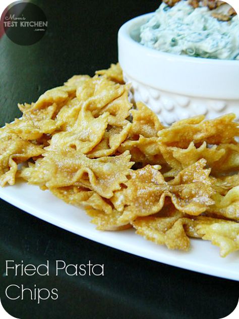 Fried Pasta Chips, Fried Pasta, Pasta Chips, Bow Tie Pasta, Chips And Dip, Bowtie Pasta, Appetizer Dips, Pasta Recipe, Test Kitchen