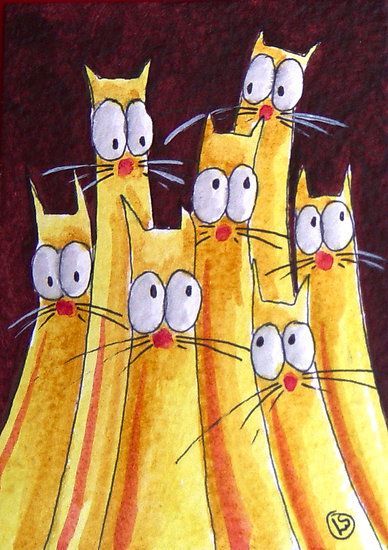 ~~~~ Crowded House, Cat Art Illustration, Pola Sulam, Cat Quilt, Hur Man Målar, Happy Paintings, Art Et Illustration, Cats Illustration, Demi Lovato