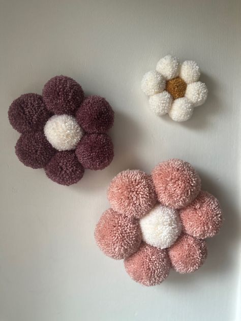 Y2k Home Decor, Pom Daisy, Pom Pom Flower, Wall Decor Nursery, Boho Y2k, Flower Daisy, Decor Nursery, Hanging Wall, Fun Earrings