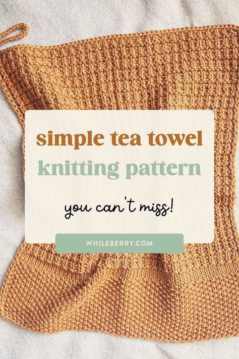 Knit Kitchen Towel Pattern, Towel Knitting Pattern, Quick Knitting Projects, Knitting Projects Free, Small Knitting Projects, Modern Knitting Patterns, Simple Farmhouse, Easy Knitting Projects, Dishcloth Knitting Patterns