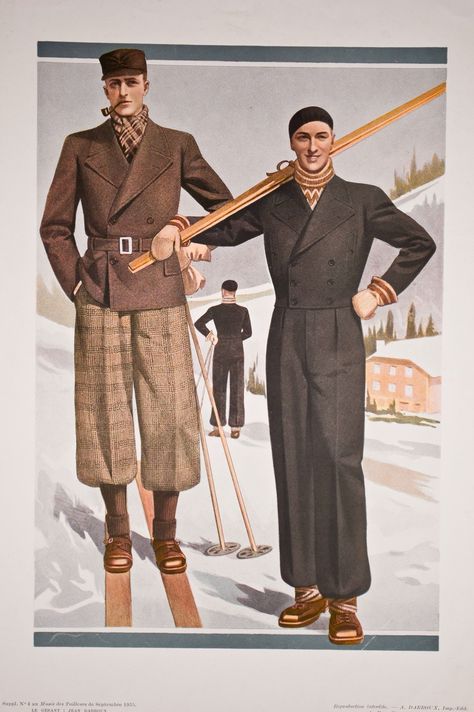 Men's ski #classic Madame Gres, Mens Fashion Illustration, Retro Ski, Vintage Mens Fashion, Ski Fashion, Vintage Ski, Retro Men, Winter Clothing, Fashion Costume