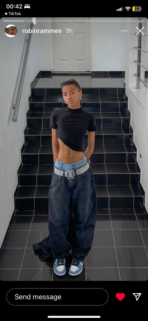 Fem Boys Aesthetic Outfits, Male Y2k Outfit Ideas, Twink Outfits Men Fashion, Fem Fashion For Men, Fem Man Outfits, Guys In Crop Tops Aesthetic, Black Gay Boy Outfits, Feminine Looking Men, Fem Guy Outfits