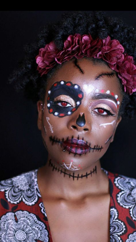 IG: CherGlowMakeup  #makeup #halloweenmakeup #halloween #dayofthedead  #flowerheadband Halloween Skull Makeup Easy, Halloween Skeleton Makeup, Day Of The Dead Makeup, Cowgirl Halloween, Dead Makeup, Teen Swag, Skeleton Makeup, Teen Swag Outfits, Skull Makeup