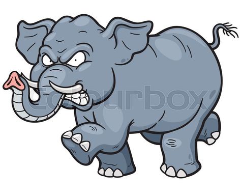 Stock vector of 'Vector illustration of Cartoon Angry Elephant' Angry Elephant, Angry Animals, Elephant Illustration, Disney Princess Modern, Elephant Drawing, Duck Tales, Halloween Prints, Safari Animals, Disney Drawings