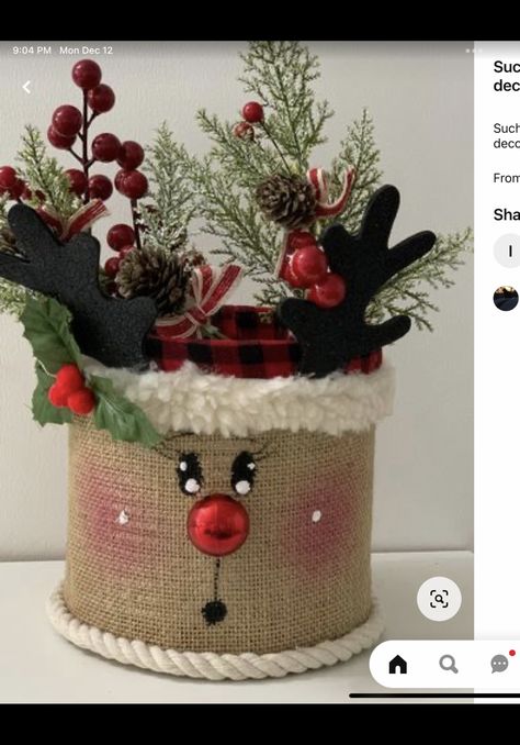 Christmas Tin Can Crafts Ideas, Christmas Crafts Ideas, Christmas Bazaar Crafts, Christmas Crafts Diy Projects, Diy Christmas Crafts, Bazaar Crafts, Handmade Christmas Crafts, Christmas Crafts To Make, Navidad Christmas