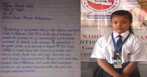 This is really most beautiful handwriting in the world. She was away from the limelight until her writing got viral on the social media. Most Beautiful Handwriting, Amazing Handwriting, Best Handwriting, Beautiful Handwriting, Nice Handwriting, Sixth Grade, Secondary School, Study Materials, Writing Skills