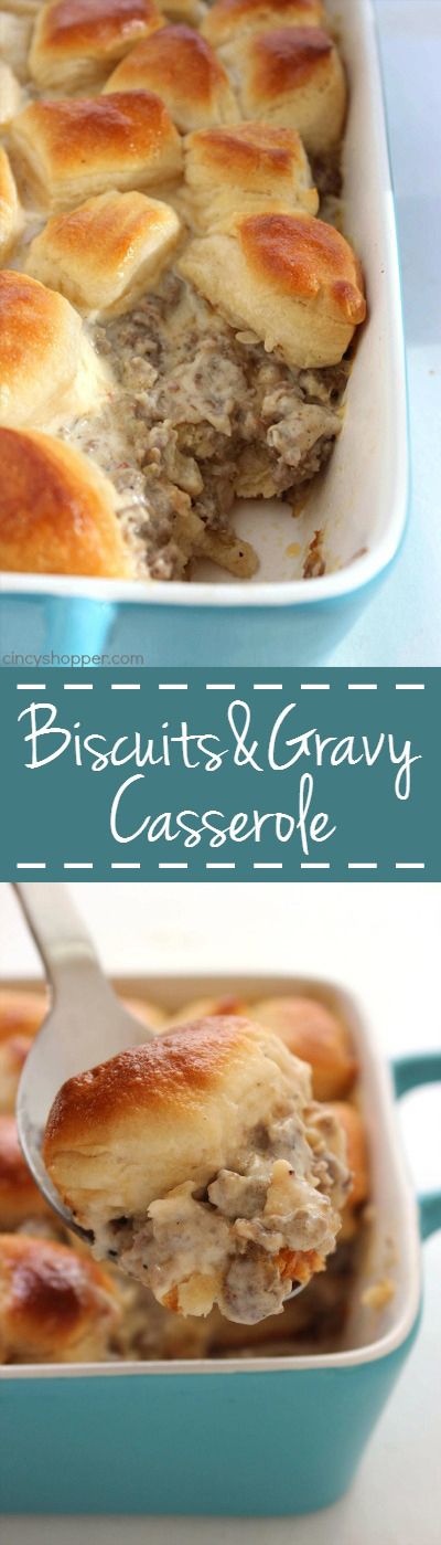 Biscuits and Gravy Casserole - quick, easy, and perfect for feeding a crowd. A southern dish that is comforting and very filling. Dinner With Tomatoes, Biscuit Gravy, Trader Joes Recipes Dinner, Gravy Casserole, Biscuits And Gravy Casserole, Breakfast For A Crowd, Trader Joes Recipes, Cooking For A Crowd, Sausage Gravy