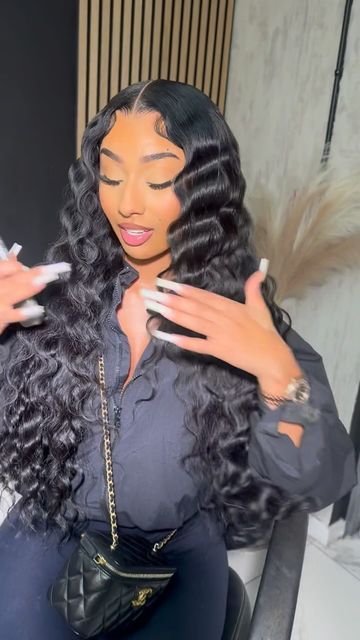 THE GLAM MAFIA🦄 on Instagram: "Love me some soft fluffy crimps😍
30” bodywave wig from @hairofparadise7 🤍
 
Crimper is linked on my tiktok💗

#browardhairstylist #floridahairstylist #miamistylist #miamihairstylist #minitutorial #atlantahairstylist #hairtutorial #explore #explorepage #viral" Crimped Buss Down, Crimped Middle Part Wig, Crimps Middle Part, Side Part Crimps Sew In, Middle Part With Crimps, Crimps Hairstyles For Black Women, Soft Crimps, Crimped Wig, Crimp Hair