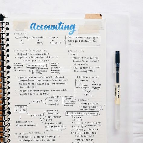 Notes Ideas Study, Study Accounting, Accounting Student Aesthetic, Commerce Notes, Notes College, Accounting Notes, Learn Accounting, Economics Notes, Accounting Classes