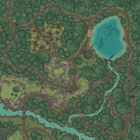 Dnd Trail Map, Forest Maps Dnd, D&d Forest Map, Fantasy Forest Map, Dnd Jungle Map, Dnd Battle Maps Forest, Forest Map Rpg, Dnd Maps Forest, Dnd Forest Map