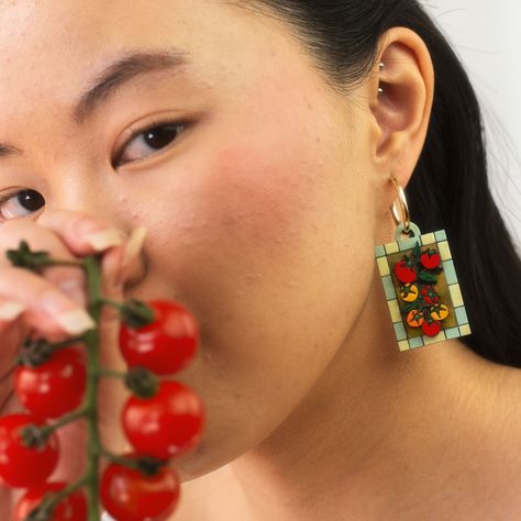 Tomato Vine, Wood Details, Hoop Charms, Gold Filled Hoops, Sparks Joy, Alder Wood, Animal Earrings, Fish Hook Earrings, Calgary Alberta