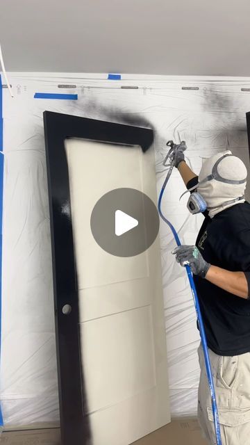 M&M Pro Painters on Instagram: "Black doors and trims 🚪 😍" Black Doors Interior Black Trim, White Walls With Black Doors, Black Interior Doors With Black Trim, White Walls Black Trim, Black Doors With White Trim, Black Interior Doors, Black Doors, Interior Doors, Grey Walls