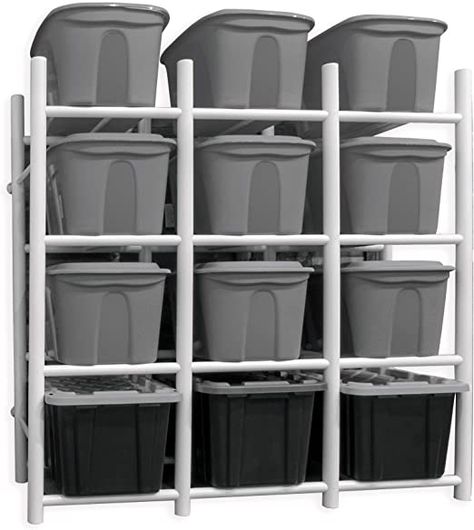 Amazon.com: PROSLAT Bin Warehouse Rack - 12 Totes : Home & Kitchen Garage Bin Storage, Tote Storage Shelves, Bin Rack, Bin Storage, Holiday Storage, Basement Storage, Garage Storage Organization, Industrial Shelving, Tote Storage