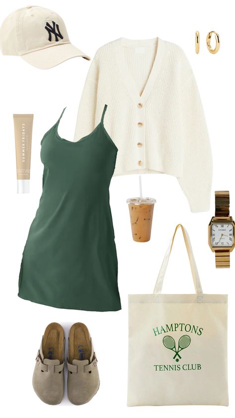 Summer Staples 2024, Dark Green Summer Outfit, Summer Outfits For 30 Year Old Women, Soft Spring Aesthetic Outfits, Chill Spring Outfits, Summer Outfit 2025, After Work Drinks Outfit, Spring Casual Outfits Women, Green Aesthetic Fashion