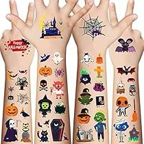 Halloween Prizes, Holiday Party Favors, Halloween Tattoo, Goody Bags, Boy Tattoos, Girls Halloween, Halloween Party Supplies, Body Stickers, Halloween Tattoos