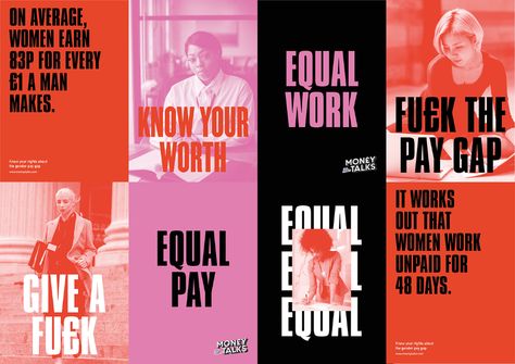 Fu£k The Pay Gap on Behance Gender Pay Gap Poster, Gender Pay Gap, Brand Photography Inspiration, Social Templates, Campaign Posters, Orange Design, Web Graphic Design, Creative Posters, Project Photo