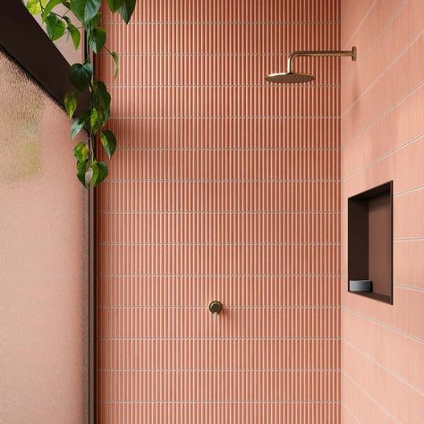 Poolhouse Bathroom, Terracotta Tiles Bathroom, Kit Kat Tiles, Cotto Tile, Affordable Tile, Striped Tile, Moroccan Interiors, Porcelain Wall Tile, Kitchen Wall Tiles