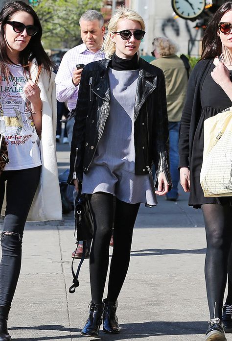 9+Style+Secrets+to+Dressing+Like+a+Celebrity+via+@WhoWhatWear layered separates Outfits With Black Tights, Zoey Kravitz, 80s Mom, Emma Roberts Style, Mom Looks, Willow Smith, Flamboyant Gamine, Paris Jackson, Stylish Celebrities