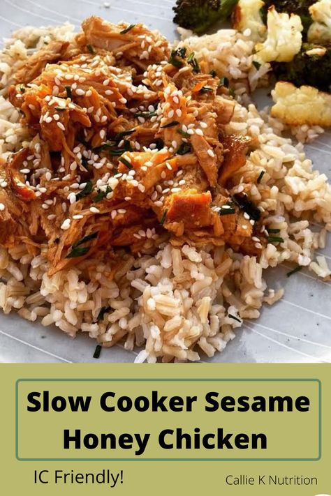 Ic Friendly Recipes, Bladder Friendly Recipes, Crohns Friendly Recipes, Easy Slow Cooker Meal, Chicken In The Slow Cooker, Ic Diet, Ic Recipes, Coconut Aminos, Honey Chicken