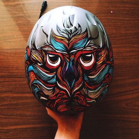 Owl Helmet on Behance Owl Helmet, Custom Helmet Paint, Motorcycle Helmets Art, Motorcycle Art Painting, Helmets Motorcycle, Motorcycle Helmet Design, Helmet Art, Cool Motorcycle Helmets, Motorcycle Paint Jobs