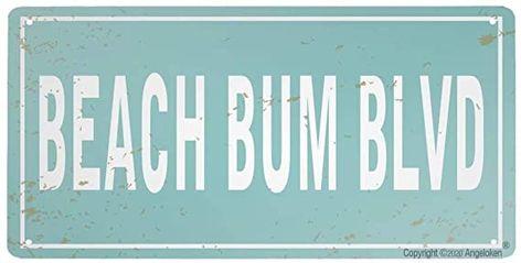 Amazon.com: Angeloken Retro Metal Sign Vintage Tin Sign Beach Bum BLVD Sign for Plaque Poster Cafe Wall Art Gift 12 X 6 INCH: Posters & Prints Poster Cafe, Beachy Room Decor, Beach Room Decor, Beach Art Prints, Surf Room, Beach Wall Collage, Cafe Wall Art, Beachy Room, Beach Room