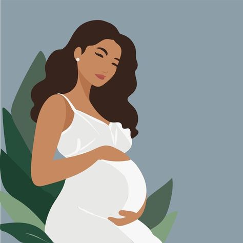 Pregnant Women Drawing, Pregnant Illustration, Pregnant Cartoon, Pregnancy Illustration, Window Illustration, Pregnancy Planner, Pregnancy Art, Instagram Feed Ideas Posts, Baby Illustration