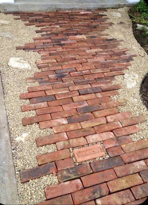 Landscape Bricks, Stone Garden Paths, Brick Pathway, Antique Brick, Brick Path, Brick Garden, Garden Walkway, Garden Steps, Patio Flooring