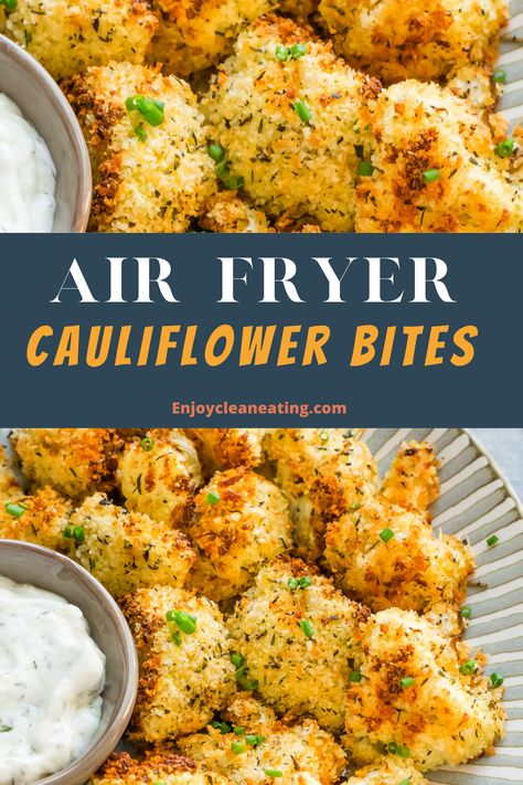 Cauliflower Bites Air Fryer, Air Fryer Cauliflower Bites, Air Fryer Recipes Cauliflower, Air Fryer Cauliflower, Foods Chicken, Spicy Cauliflower, Cauliflower Wings, Air Fryer Recipe, Air Fried Food