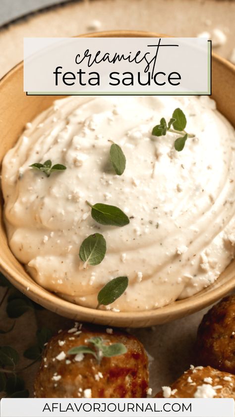 Sauce With Greek Yogurt, Creamy Feta Sauce, Feta Cheese Sauce, Cheese Sauce For Steak, Feta Sauce, Sauce For Vegetables, Greek Sauce, Greek Yogurt Sauce, Feta Cheese Recipes