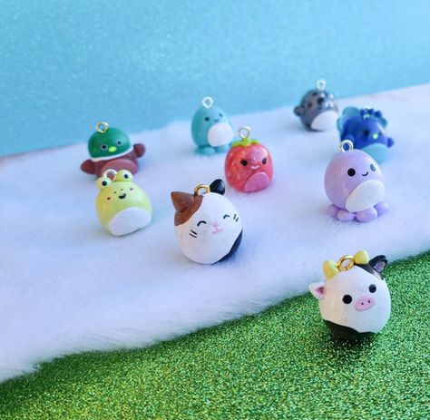 Custom Squishmallow-Inspired Jewelry | Etsy Squishmallow Clay Charms, Air Dry Clay Squishmallow, Polymer Clay Squishmallow, Clay Squishmallow, Easy Clay Ideas, Crafts Clay, Easy Clay Sculptures, Monster Crafts, Creative Kids Crafts