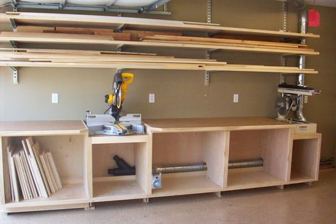 Garage Workshop Layout, Basement Workshop, Workshop Layout, Woodworking Shop Layout, Garage Work Bench, Workbench Plans, Diy Garage Storage, Woodworking Workbench, Shop Layout