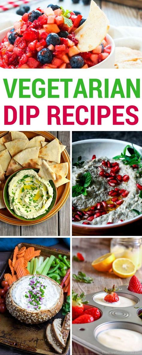 The 25 Best Vegetarian Dips You’ll Love Vegetarian Dip Recipes, Spinach Dips, Vegetarian Dips, Dips And Appetizers, Vegetarian Appetizers Easy, Vegetarian Party, Vegetarian Dip, Fruit Dips, Cheese Dips