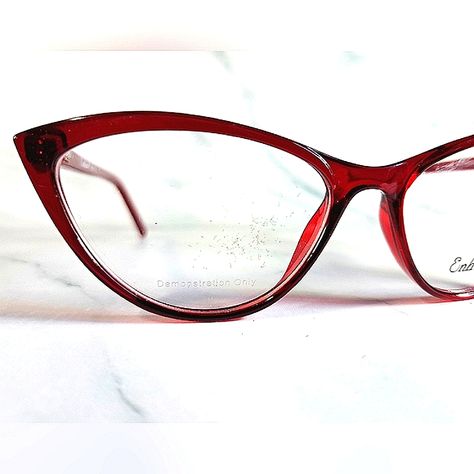 New Cat Eye Prescription-Ready Eyeglass Frame Burgundy/Red, Lightweight Glasses, 55-16-143 This Frame Is Brand New And In Excellent, Unused Condition. Demo-Only Lenses Included. Demo Lenses Are Not Intended For Use. Take This Frame To Your Optician & Let Them Mount Your Prescription Lensesbin It. Brand - Enhance Cateye Size - 55-16-143 Color - Burgundy/Red, Full Rim We Are A Dispensary Only Eyeglass/Optical Shop. Please Check Back Often As More Frames Will Be Loaded Each Day. This Is Not A Safet Red Cat Eye Glasses, Celine Eyeglasses, Grad Outfits, Chanel Glasses, Oversized Aviator Sunglasses, Fake Glasses, Eye Prescription, Oval Eyeglasses, Red Glasses