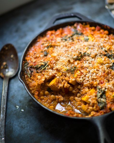 Chickpea, pumpkin and cavolo nero “cassoulet” Solstice Dinner Party, Chickpea Dishes, Pumpkin Chickpea, Cassoulet Recipe, Easy Winter Recipes, Vegetarian Mains, Kitchen Confidential, Sbs Food, Veggie Dinner