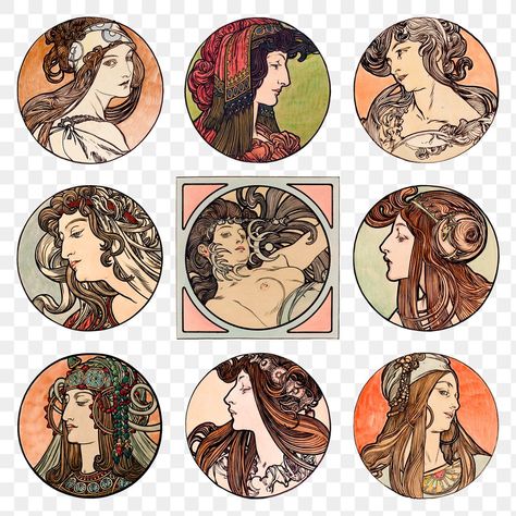 Mucha Moon, Lightbox Art, Lady Illustration, Art Nouveau Woman, Element Art, Nouveau Illustration, Nouveau Tattoo, Alphonse Mucha Art, Mucha Art