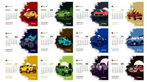 2022 desk calendar design template with ... | Premium Vector #Freepik #vector #calendar #vintage #car #new-year Car Calendar Design, Car Calendar, Truck Illustration, Desk Calendar Design, Calendar Vintage, Calendar Designs, Calendar Design Template, Table Calendar, 달력 디자인